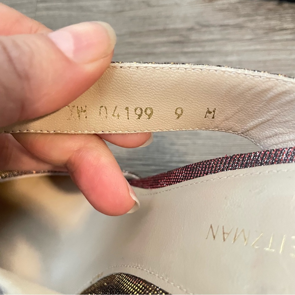 Stuart Weitzman Bronze Brown Eventually Mules Poi… - image 6